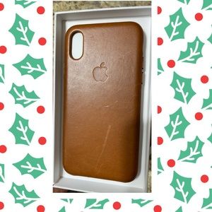 Apple Leather Case (for iPhone Xs Saddle Brown
